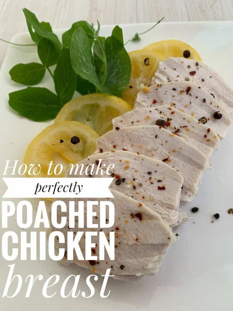 poached chicken with lemon and black pepper
