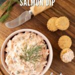Pinterest optimised image for smoked salmon dip