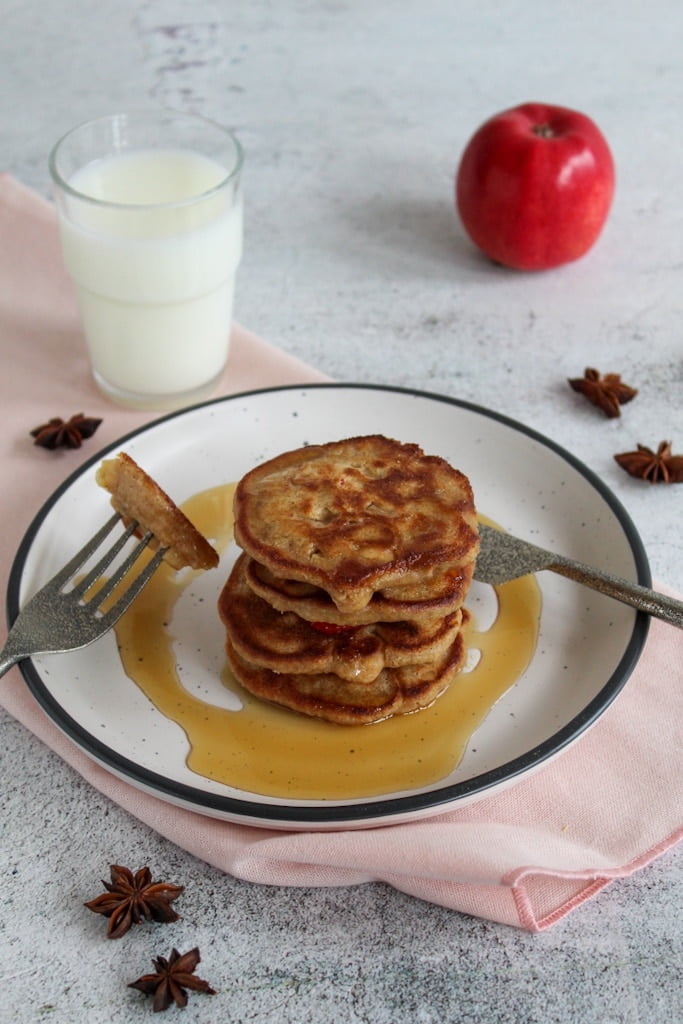 a staple of pancakes with maple syrup