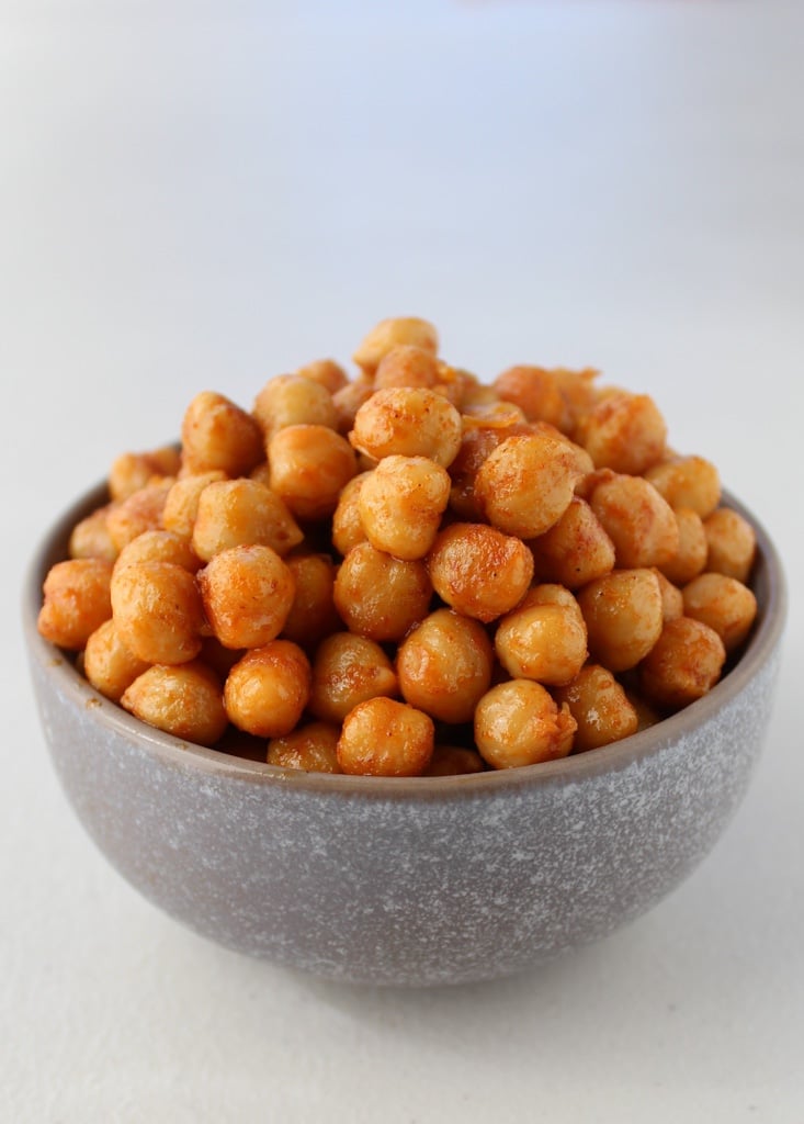 Roasted chickpeas in a bowl