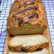 sliced loaf of gluten-free banana bread