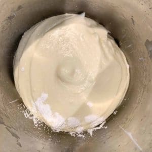 white tapioca dough in a thermomix