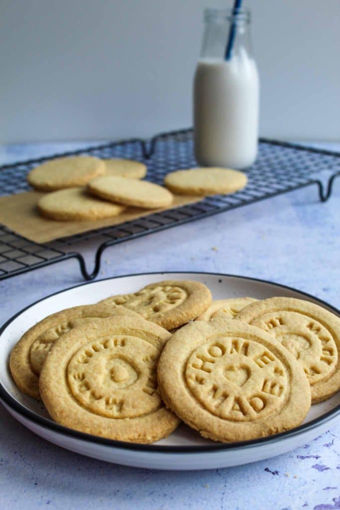 gluten-free sugar cookies with home-made print on a plate