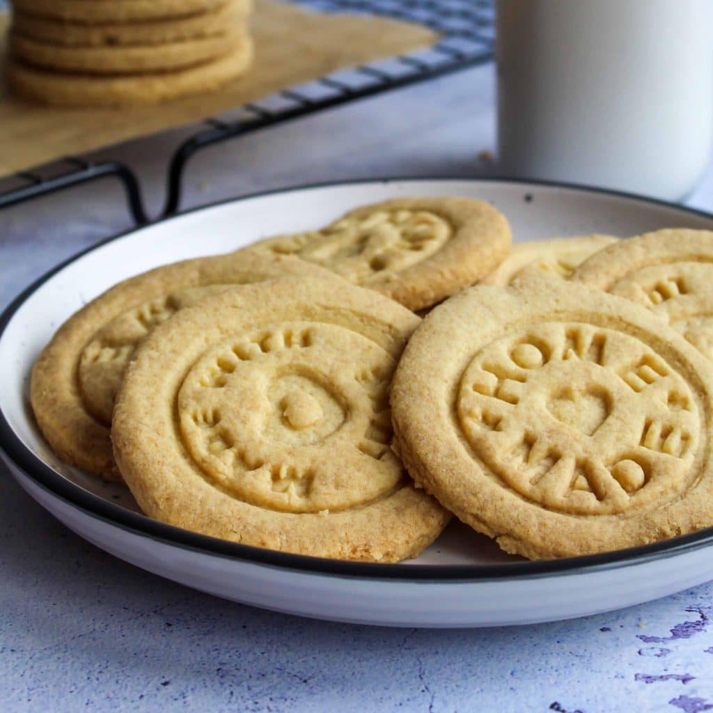 a plate with gluten-free sugar cookies