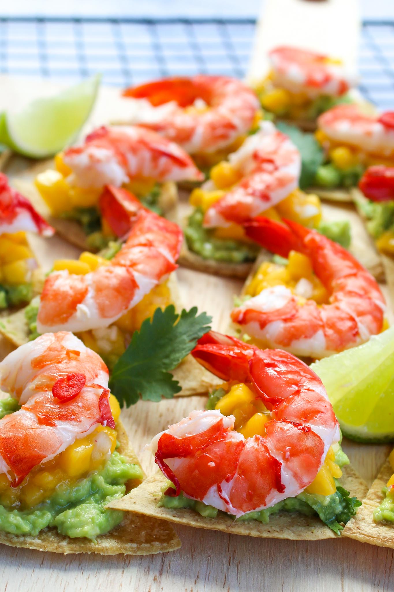 Shrimp appetizer recipe close up photo