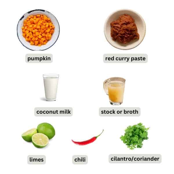 thai red curry pumpkin soup ingredients