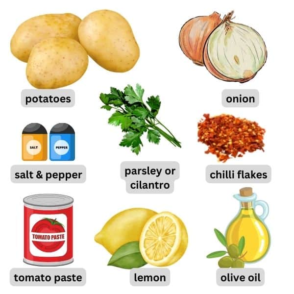 ingredients need to make Tavada Patates Salatasi