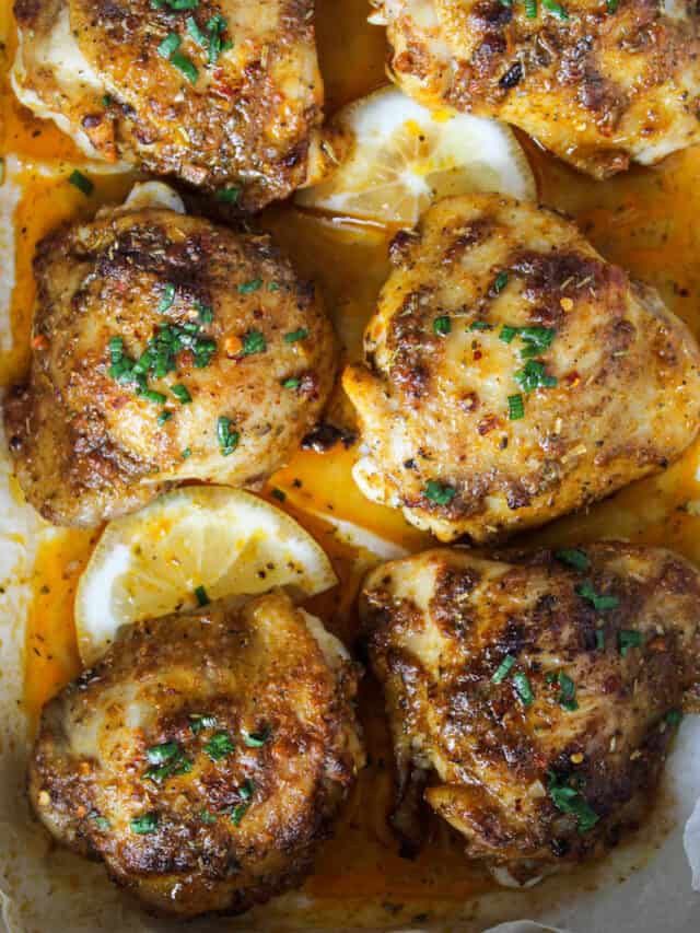 Oven roasted chicken thighs