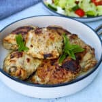 6 baked chicken thighs marinated in Greek marinade
