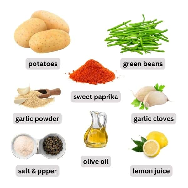 ingredients needed to make baked green beans potatoes