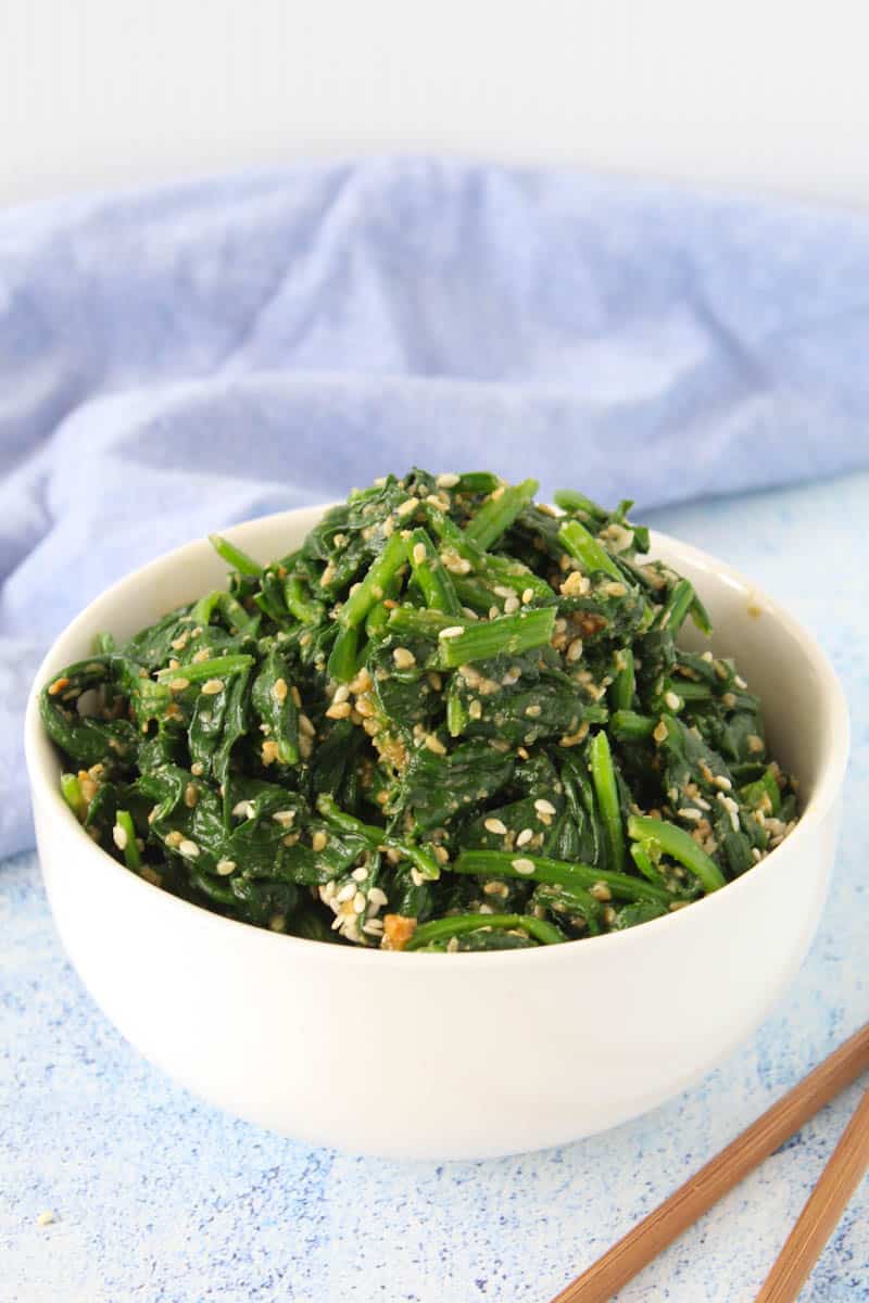 spinach salad with Japanese goma dressing