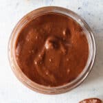 homemade hazelnut spread in a glass jar