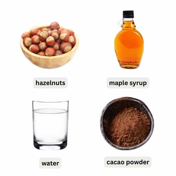 ingredients needed to make homemade nutella