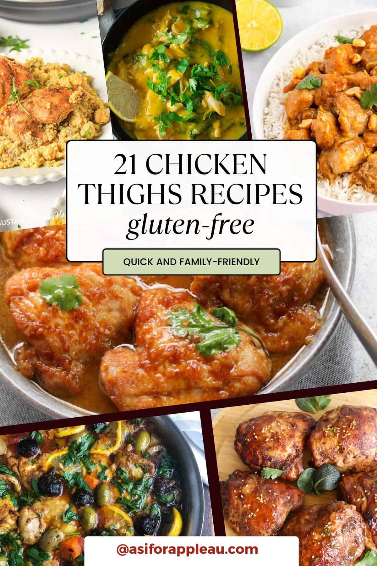 a collage with multiple chicken thighs recipes