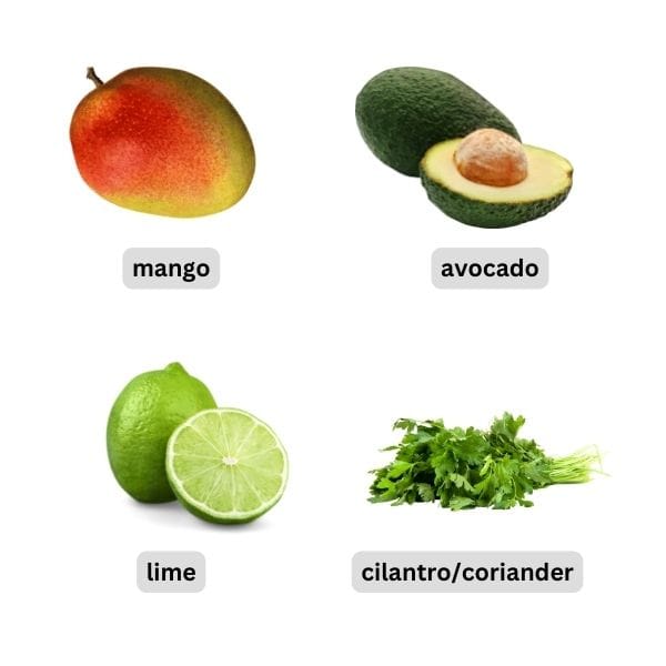 ingredients needed to make mango salsa