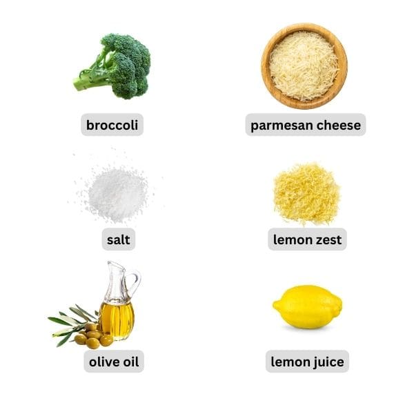 ingredients needed to make roasted broccoli with lemon and parmesan