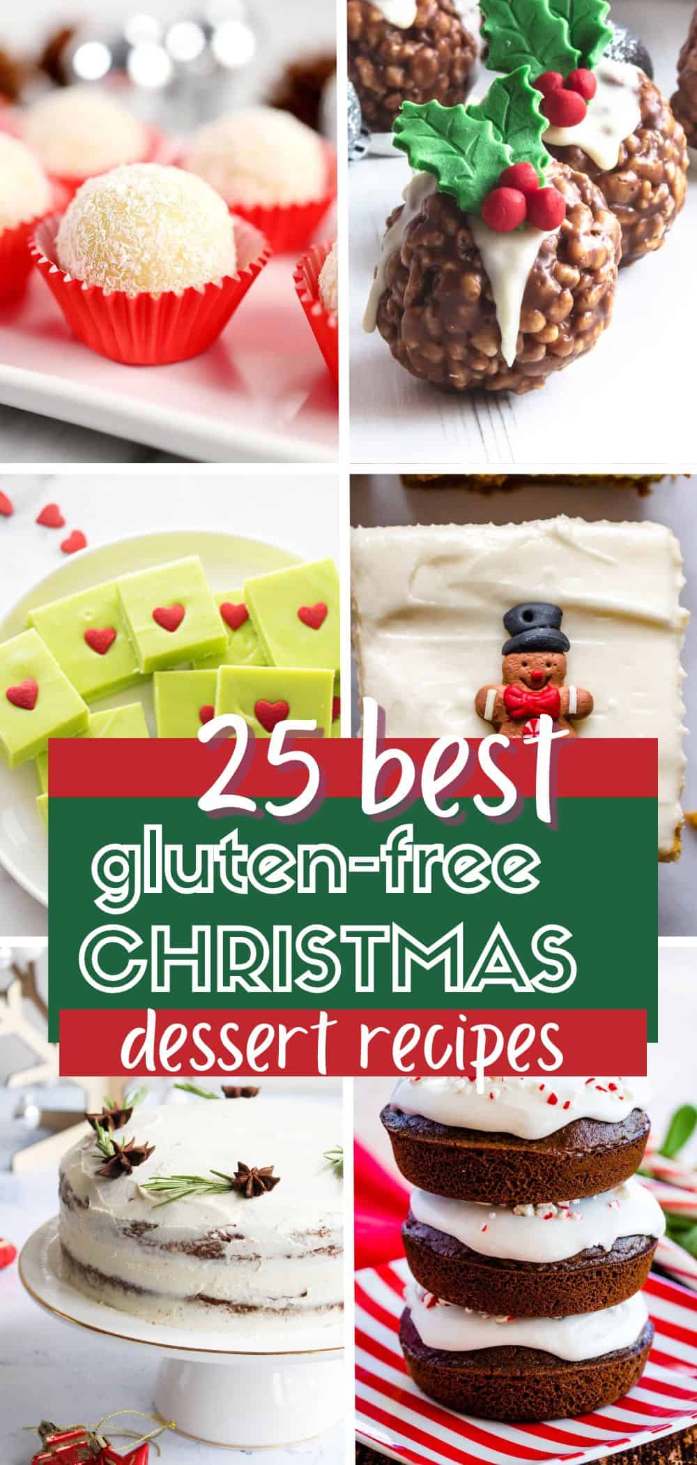 a collage of gluten-free Christmas desserts