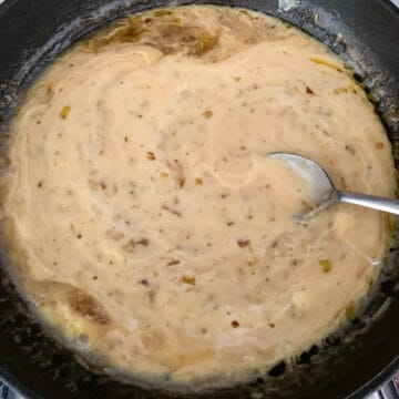 creamy sauce in a pan